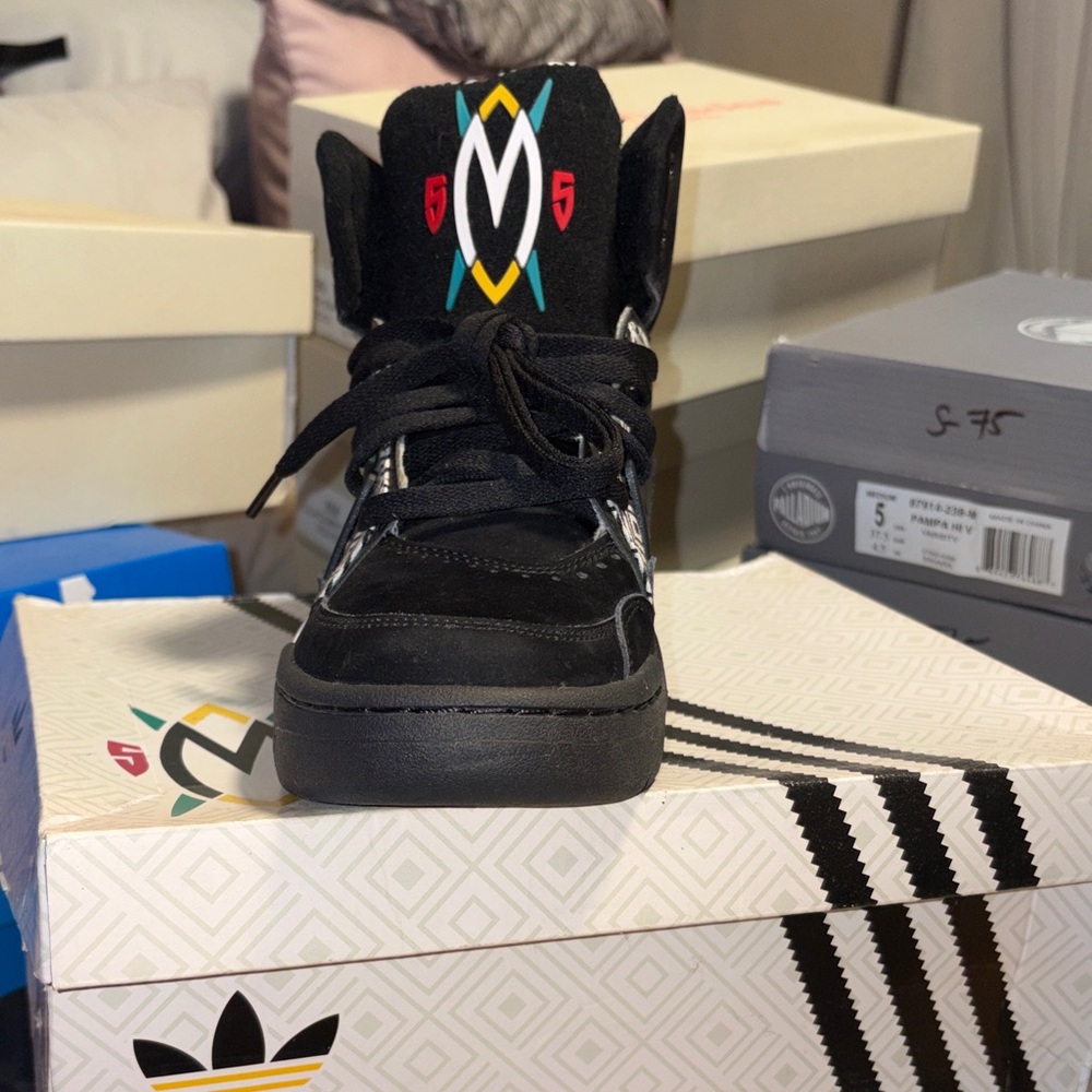 Adidas Men Black and Multicolor Sneakers